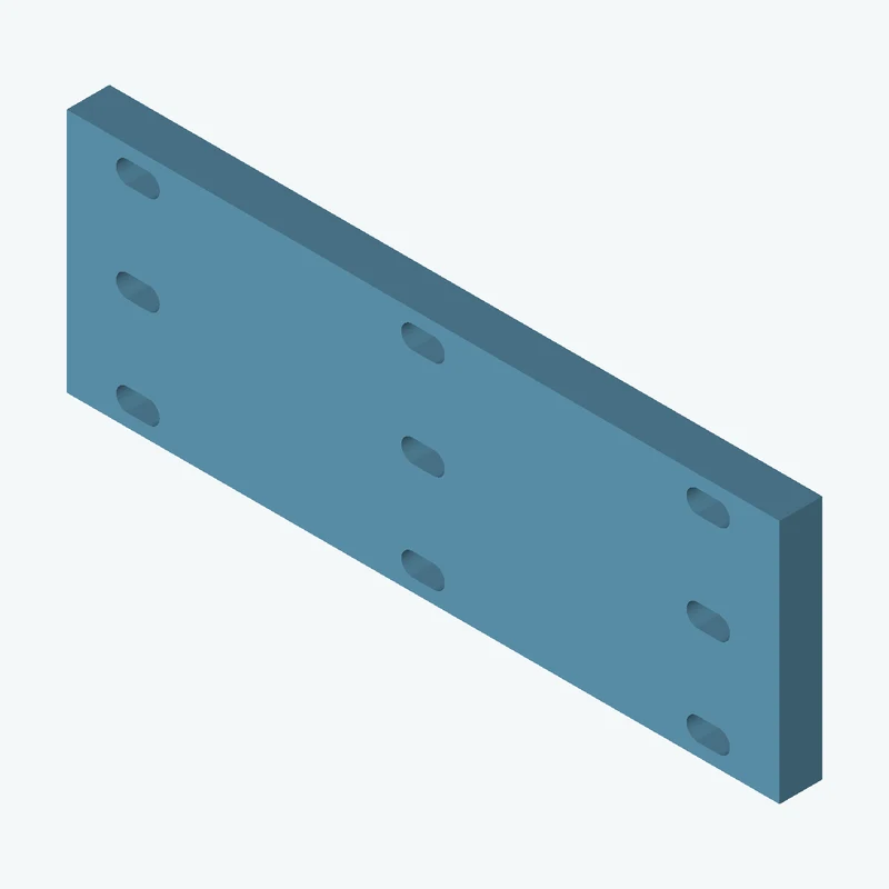 Rectangular body, 100 × 34.4 × 6 mm (W×D×H) — 0304