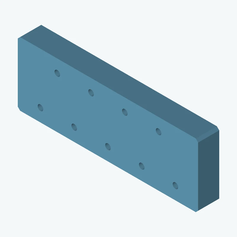 Rectangular body, 68.39 × 24.2 × 8 mm (W×D×H) — 0360