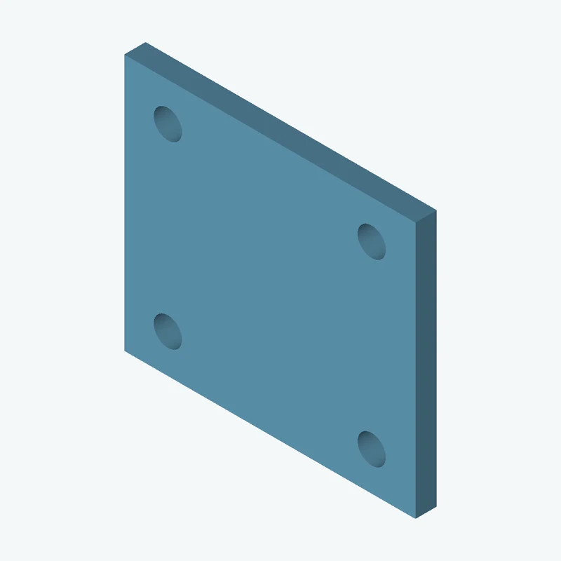 Rectangular body, 108.69 × 95.8 × 8 mm (W×D×H) — 0364
