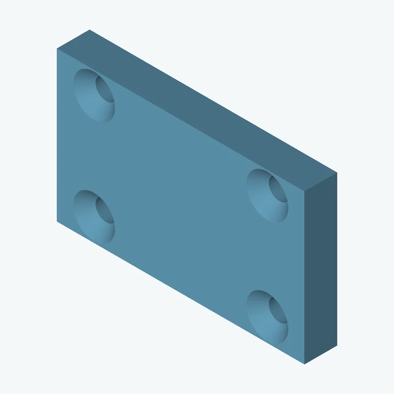 Rectangular body, 75.76 × 45.9 × 10 mm (W×D×H) — 0383