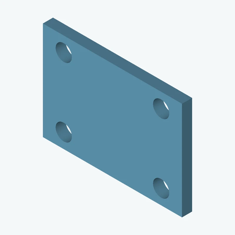 Rectangular body, 55 × 38.9 × 4 mm (W×D×H) — 0428