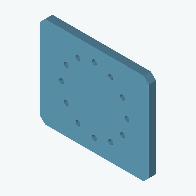Rectangular body, 120 × 100.8 × 8 mm (W×D×H) — 0492