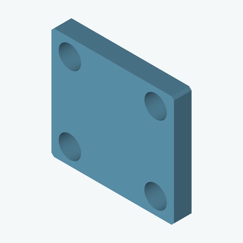 Rectangular body, 35 × 31.8 × 5 mm (W×D×H) — 0534