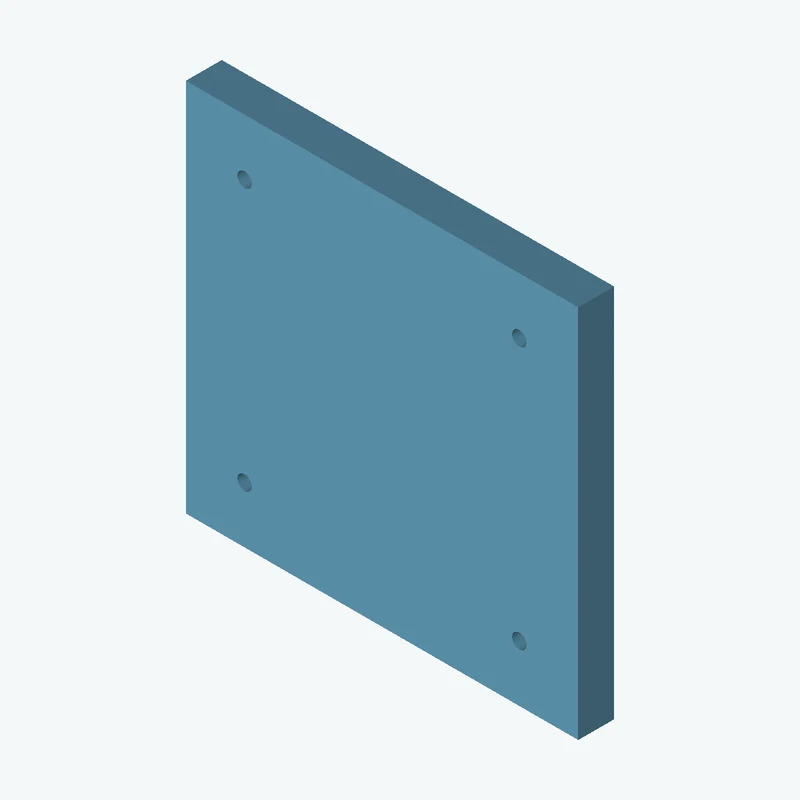 Rectangular body, 87.34 × 83.4 × 8 mm (W×D×H) — 0577