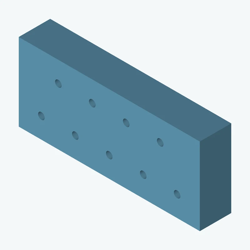 Rectangular body, 57.62 × 24.7 × 10 mm (W×D×H) — 0585