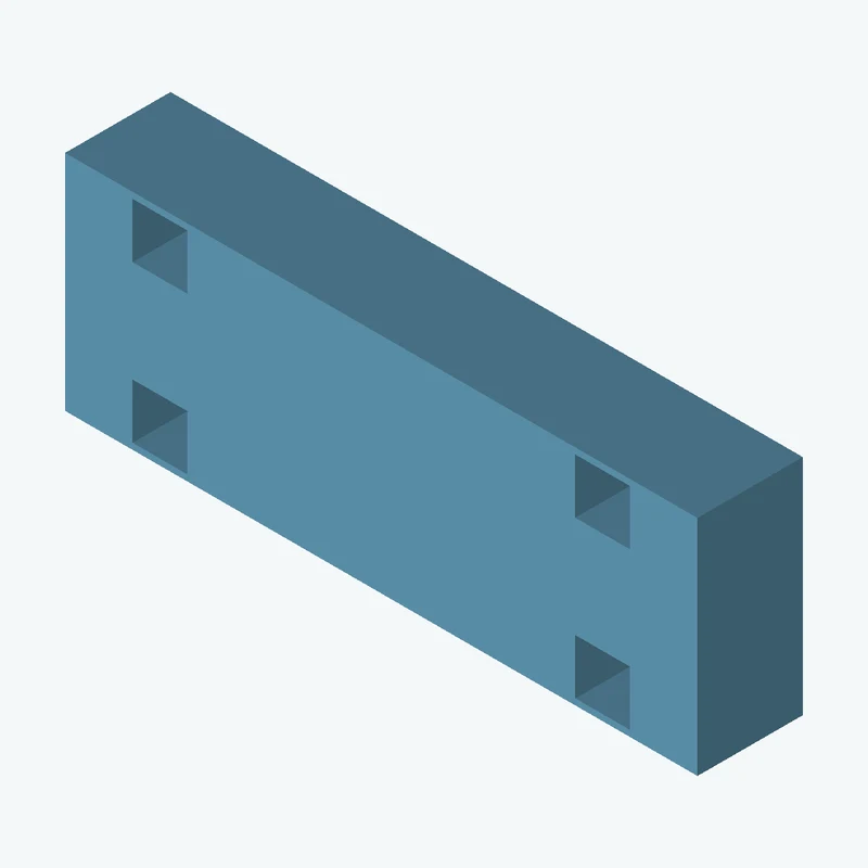 Rectangular body, 60 × 21.2 × 10 mm (W×D×H) — 0684
