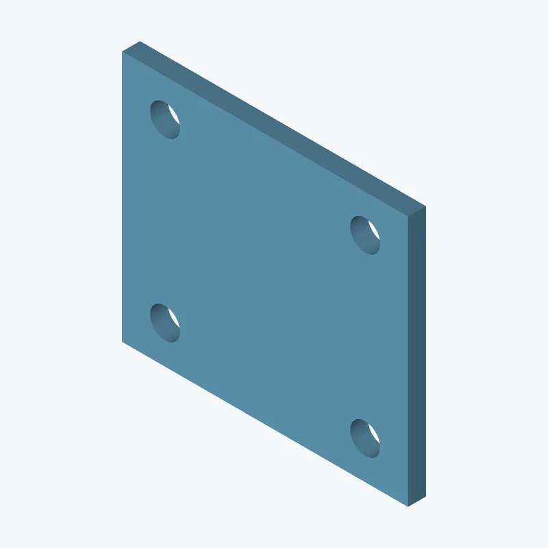 Rectangular body, 80 × 70.4 × 5 mm (W×D×H) — 0795