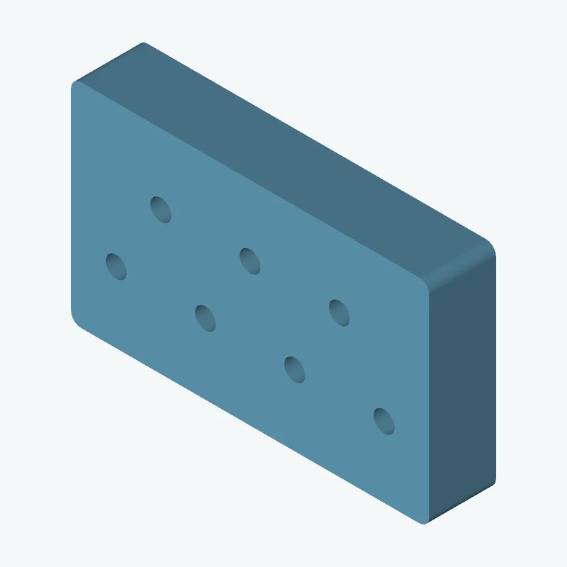 Rectangular body, 42.93 × 25.5 × 8 mm (W×D×H) — 0806
