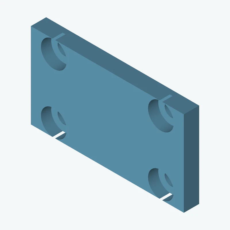 Rectangular body, 100 × 55.7 × 10 mm (W×D×H) — 0822