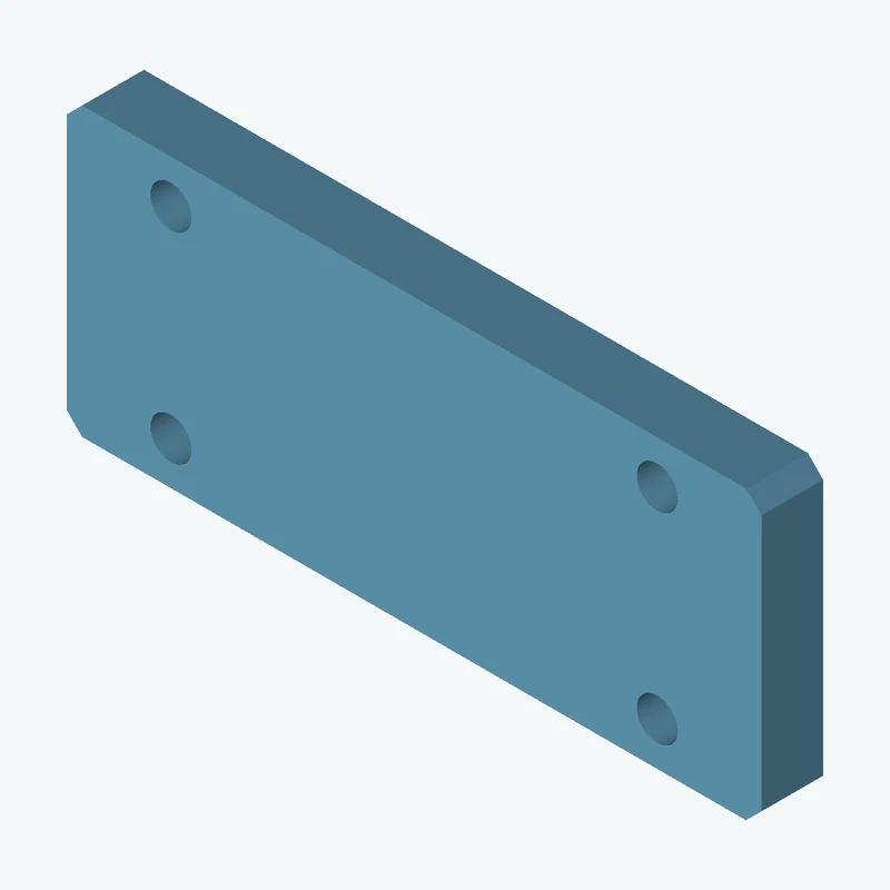 Rectangular body, 90 × 37.2 × 8 mm (W×D×H) — 0869