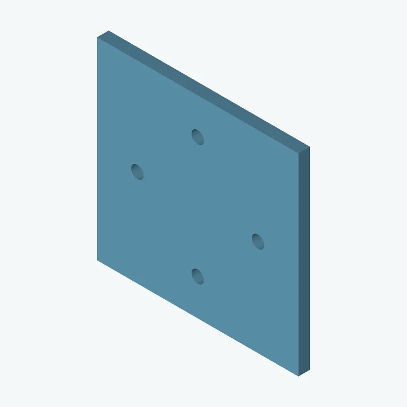 Rectangular body, 104.42 × 100.2 × 6 mm (W×D×H) — 0953
