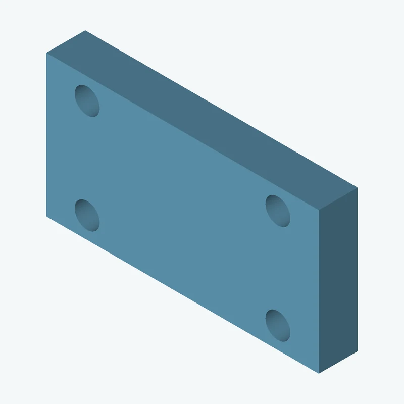 Rectangular body, 35 × 18.2 × 5 mm (W×D×H) — 0975