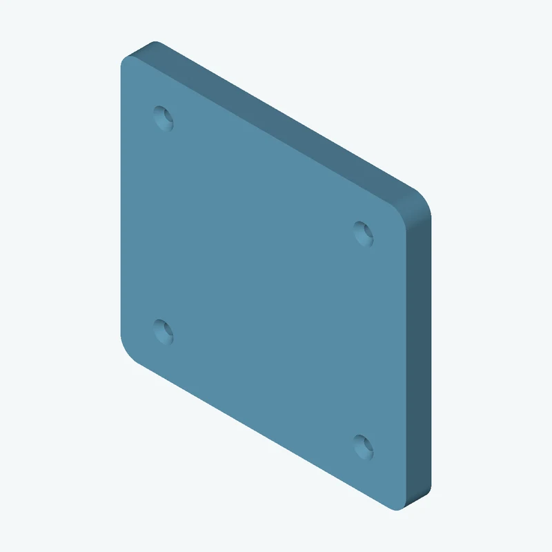Rectangular body, 90.34 × 83.5 × 8 mm (W×D×H) — 0986