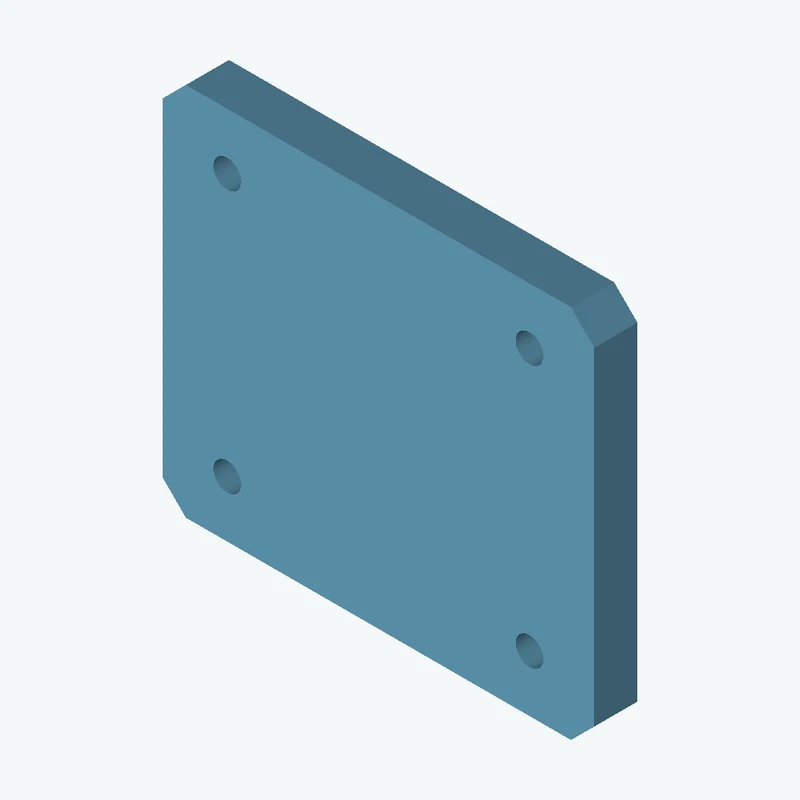 Rectangular body, 100 × 86.8 × 10 mm (W×D×H) — 1007