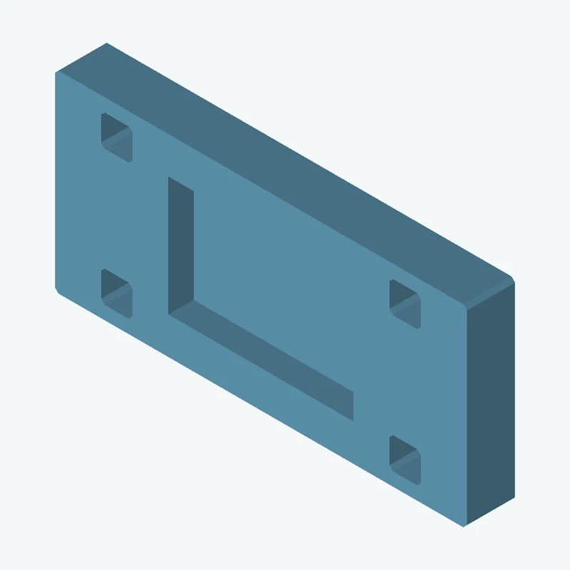 Rectangular body, 68.27 × 32 × 8 mm (W×D×H) — 1014