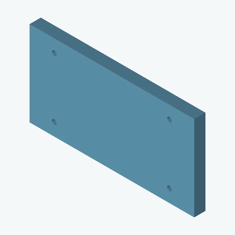 Rectangular body, 117.74 × 60.9 × 8 mm (W×D×H) — 1040