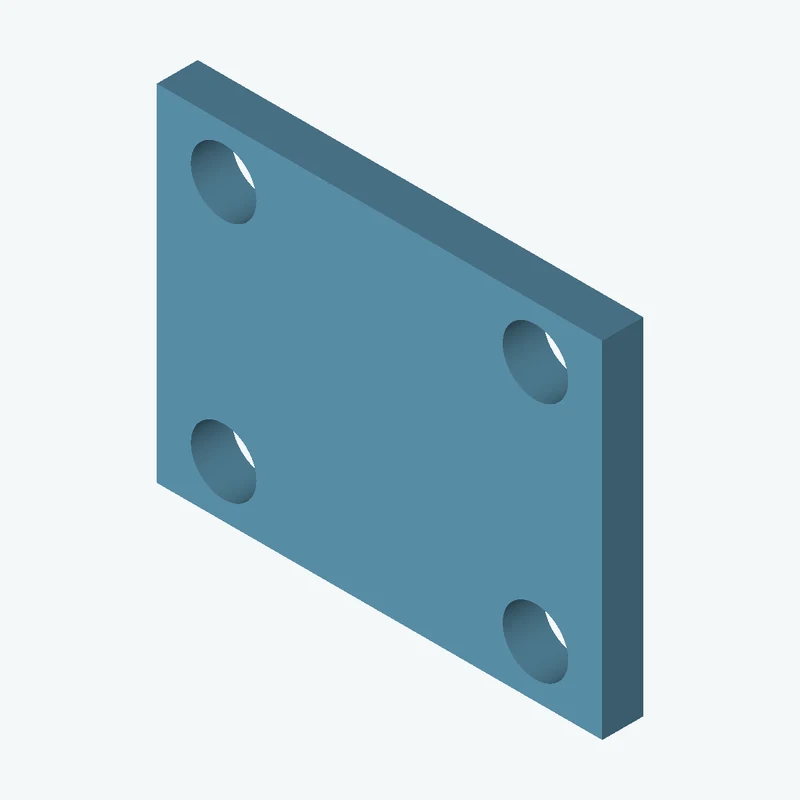 Rectangular body, 43.55 × 33.8 × 4 mm (W×D×H) — 1043