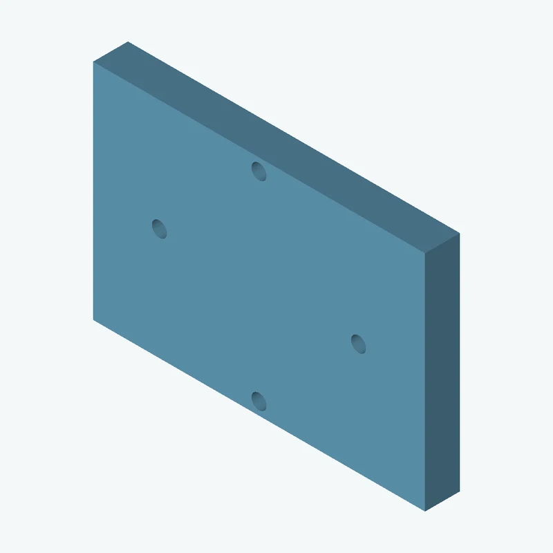 Rectangular body, 95 × 64 × 10 mm (W×D×H) — 1076
