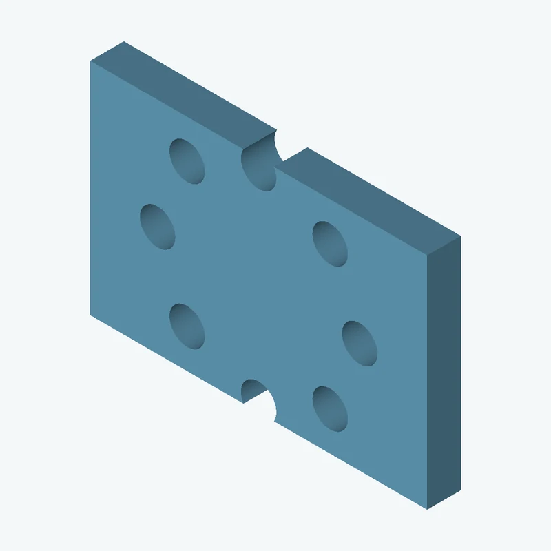 Rectangular body, 80 × 52.3 × 8 mm (W×D×H) — 1129