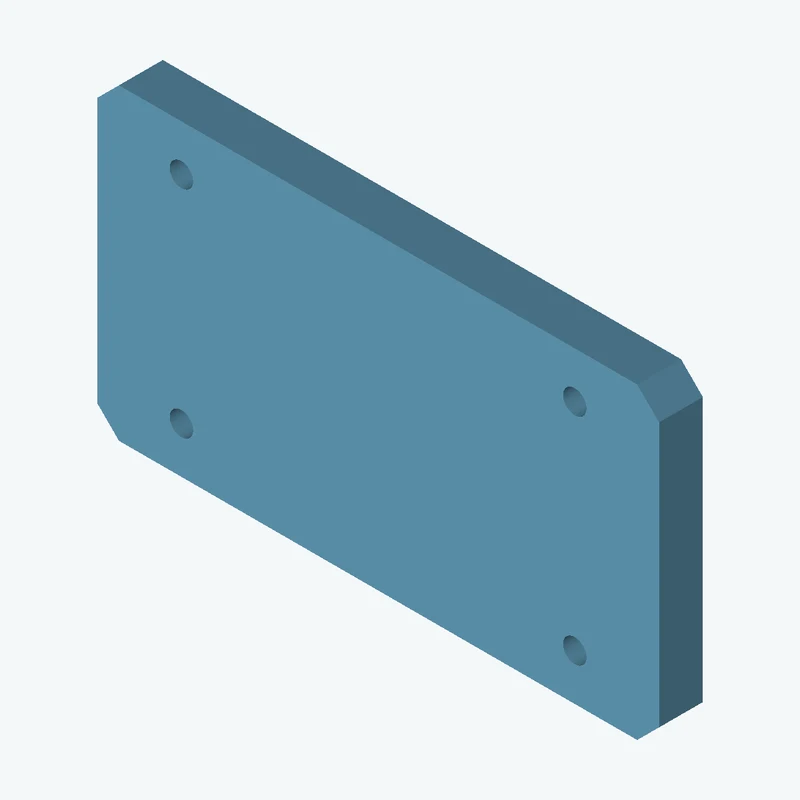 Rectangular body, 77.01 × 42.2 × 6 mm (W×D×H) — 1190