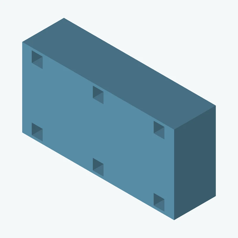Rectangular body, 36.41 × 18.8 × 10 mm (W×D×H) — 1283