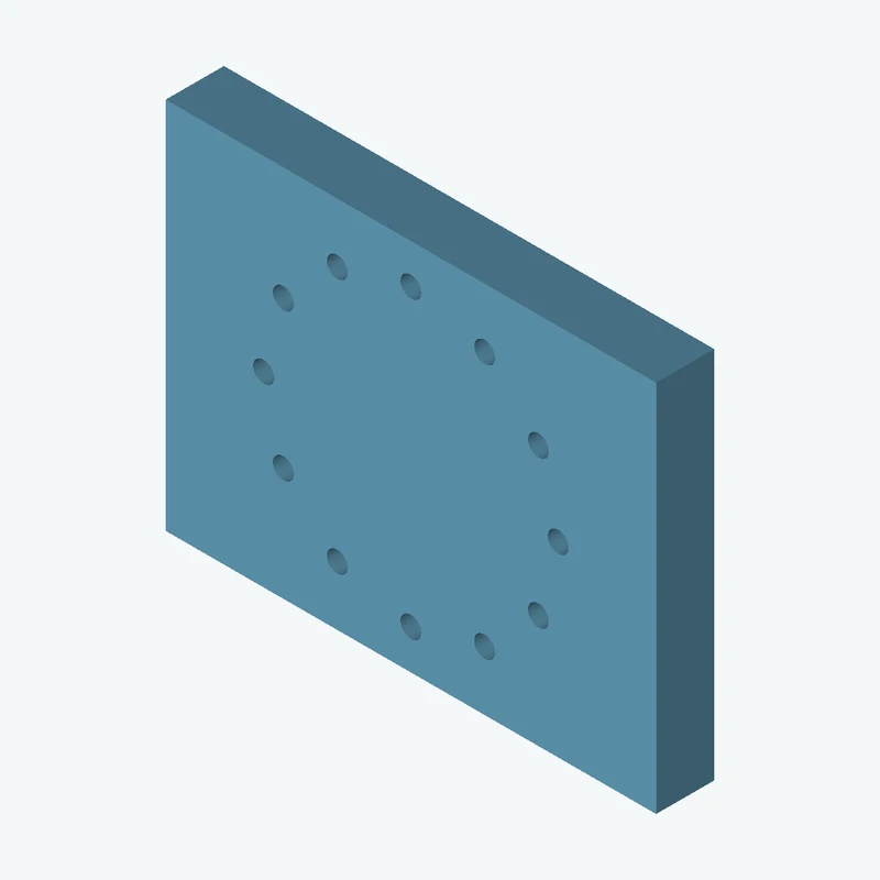Rectangular body, 101.2 × 77.1 × 12 mm (W×D×H) — 1294