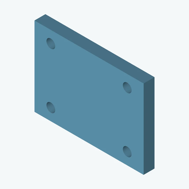 Rectangular body, 80 × 58 × 8 mm (W×D×H) — 1322