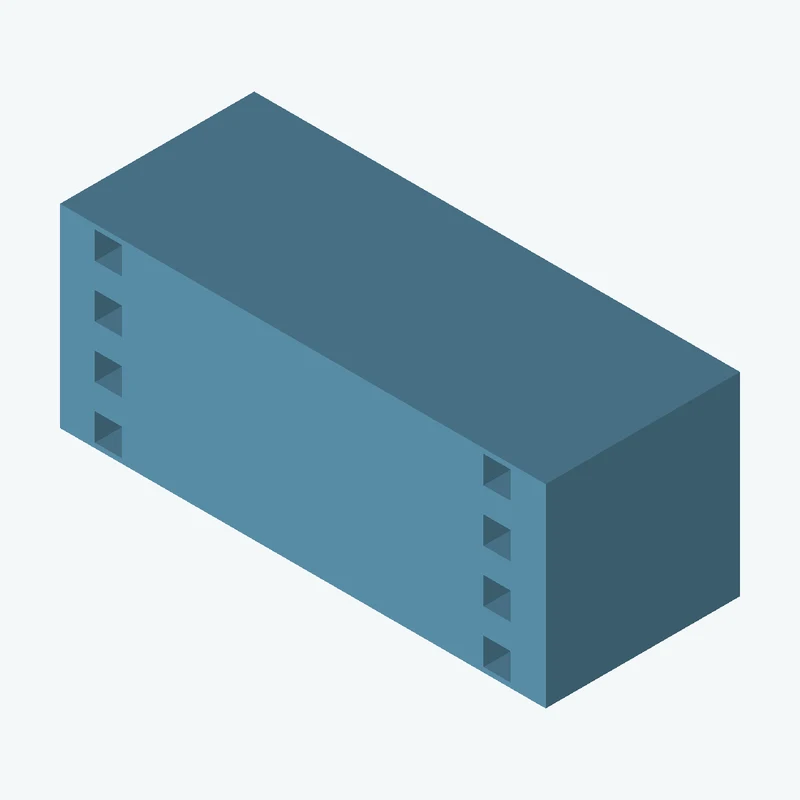 Rectangular body, 25 × 10 × 10 mm (W×D×H) — 1389