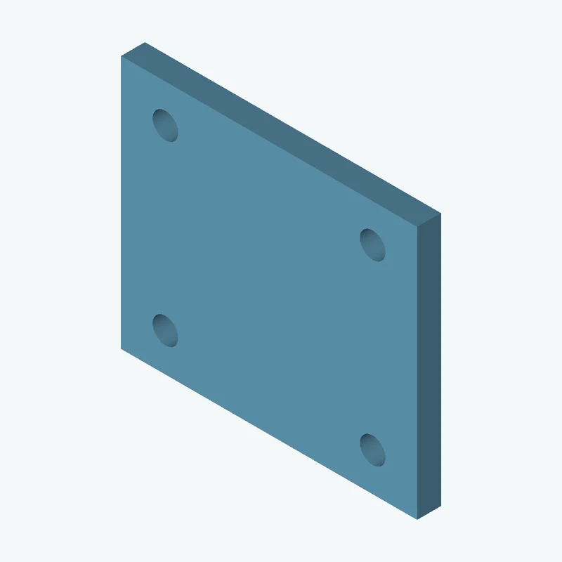 Rectangular body, 74.43 × 63.8 × 6 mm (W×D×H) — 1400