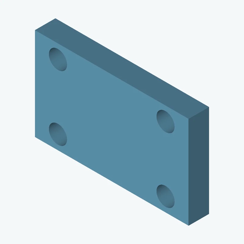 Rectangular body, 45 × 27.1 × 6 mm (W×D×H) — 1457
