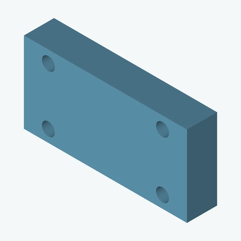 Rectangular body, 54.21 × 26.9 × 10 mm (W×D×H) — 1532