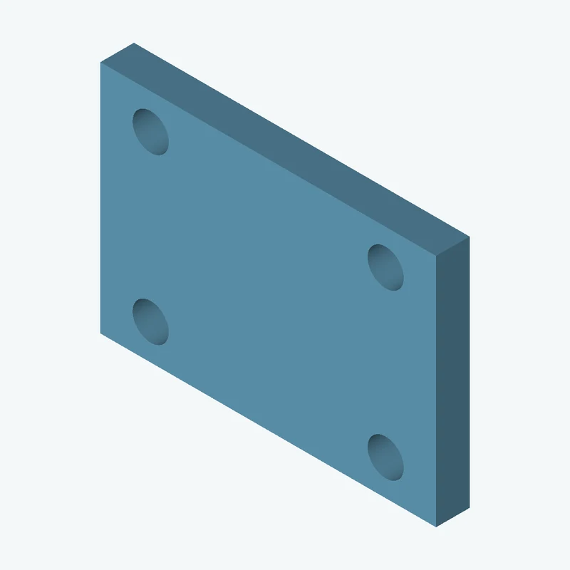 Rectangular body, 40 × 28 × 4 mm (W×D×H) — 1583