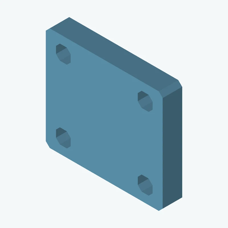 Rectangular body, 30 × 26.6 × 5 mm (W×D×H) — 1631