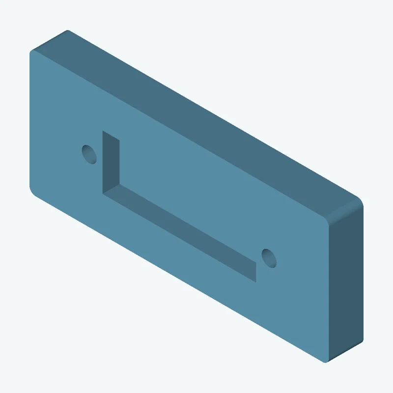 Rectangular body, 86.54 × 36.4 × 10 mm (W×D×H) — 1654