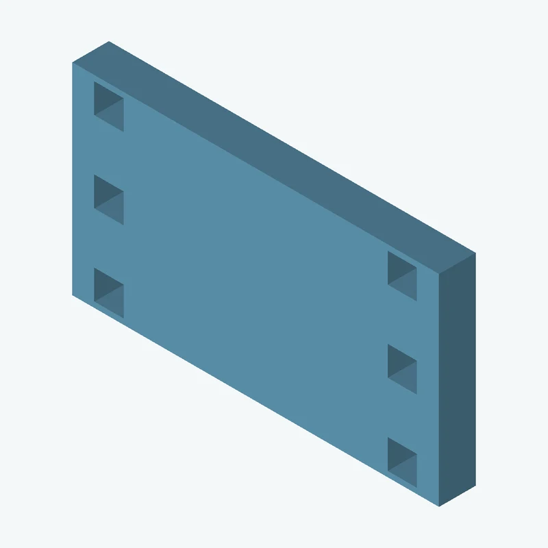 Rectangular body, 30 × 16.5 × 3 mm (W×D×H) — 1758