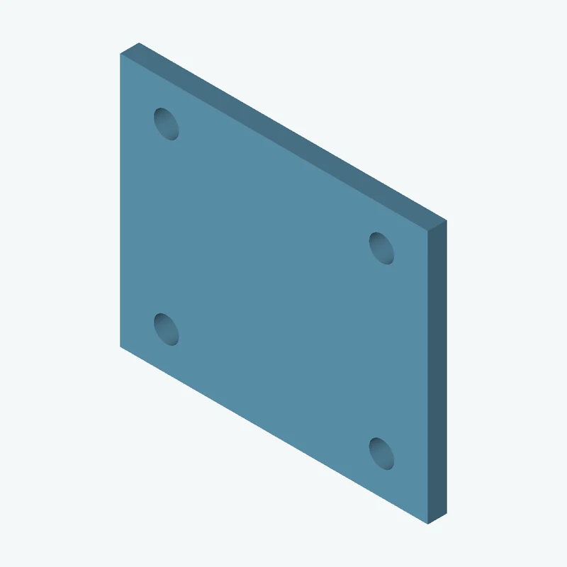 Rectangular body, 65 × 53.7 × 4 mm (W×D×H) — 1858