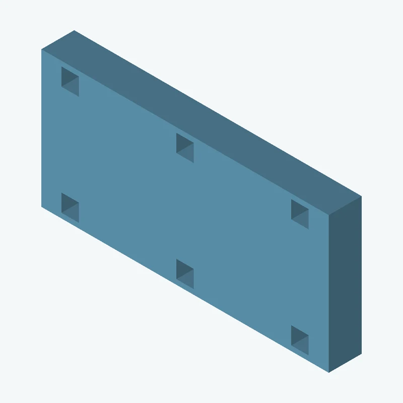 Rectangular body, 105 × 49.9 × 12 mm (W×D×H) — 1893