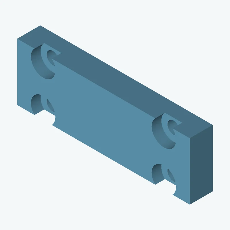 Rectangular body, 75 × 25 × 10 mm (W×D×H) — 1974