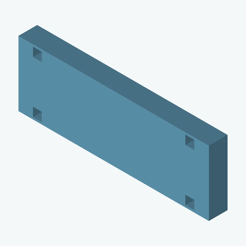 Rectangular body, 81.2 × 27.8 × 8 mm (W×D×H) — 2067