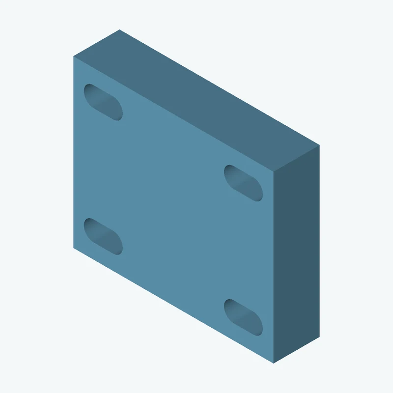 Rectangular body, 43.28 × 35.9 × 10 mm (W×D×H) — 2173