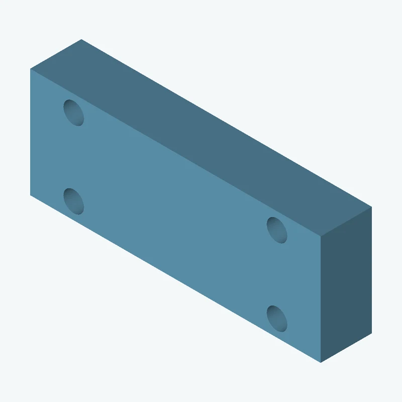 Rectangular body, 45.34 × 17.1 × 8 mm (W×D×H) — 2174