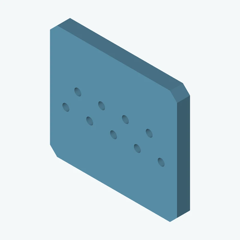Rectangular body, 98.22 × 87.9 × 10 mm (W×D×H) — 2182
