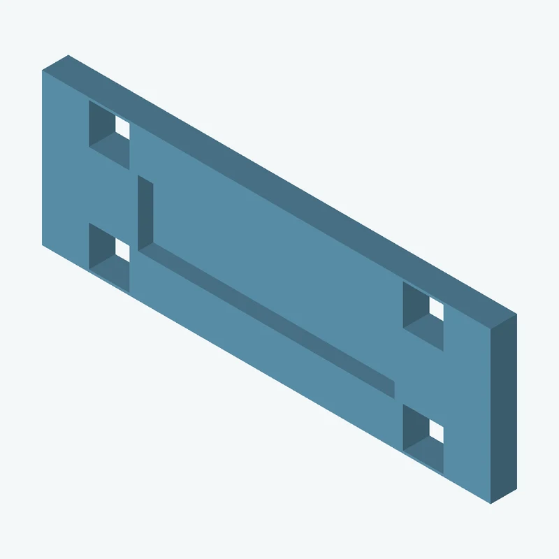 Rectangular body, 85 × 28.7 × 5 mm (W×D×H) — 2287
