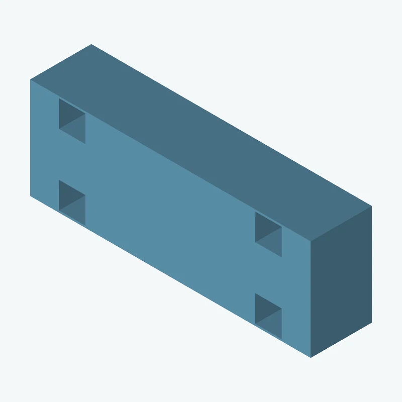 Rectangular body, 55 × 19.8 × 12 mm (W×D×H) — 2463