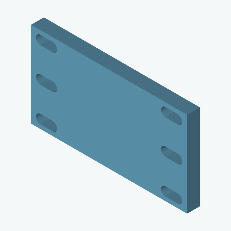 Rectangular body, 36.44 × 20 × 3 mm (W×D×H) — 2698
