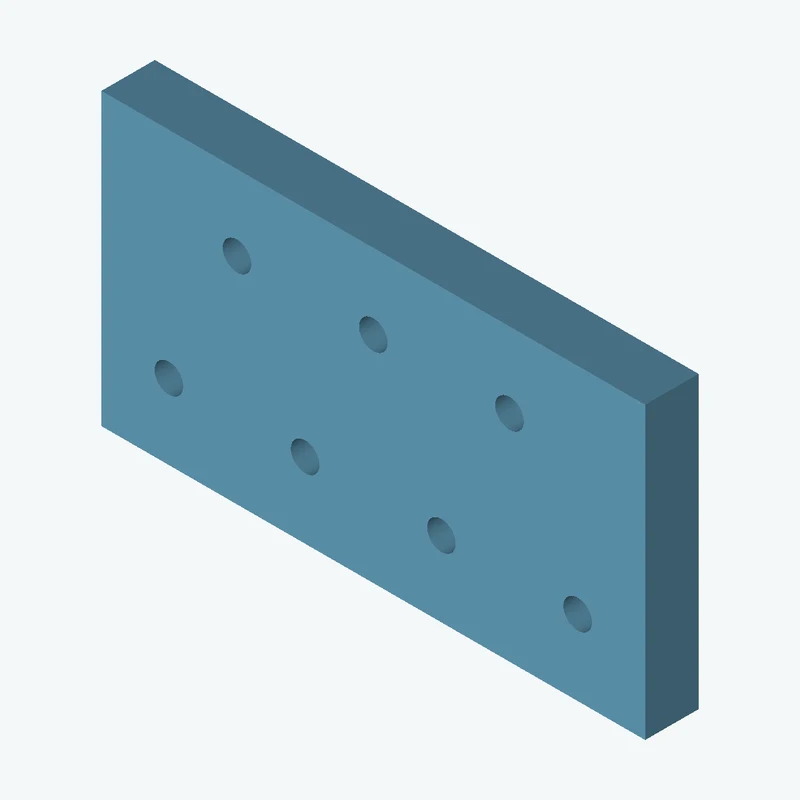 Rectangular body, 61.05 × 32.6 × 6 mm (W×D×H) — 2729