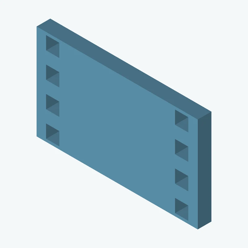 Rectangular body, 35.38 × 20.9 × 3 mm (W×D×H) — 2766
