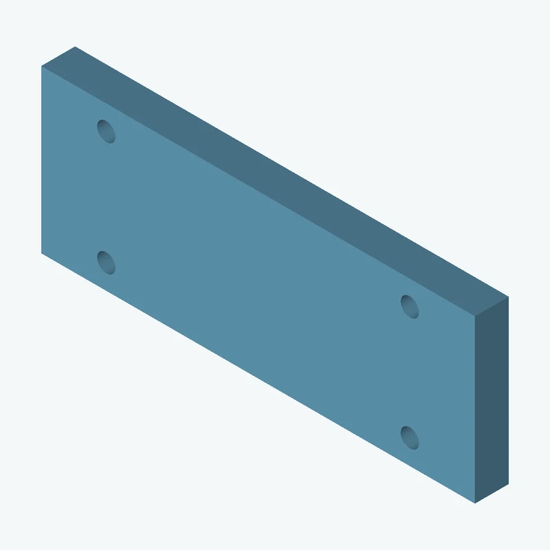 Rectangular body, 102.35 × 38.3 × 8 mm (W×D×H) — 2772