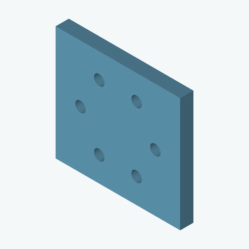 Rectangular body, 75.91 × 69.8 × 8 mm (W×D×H) — 2831