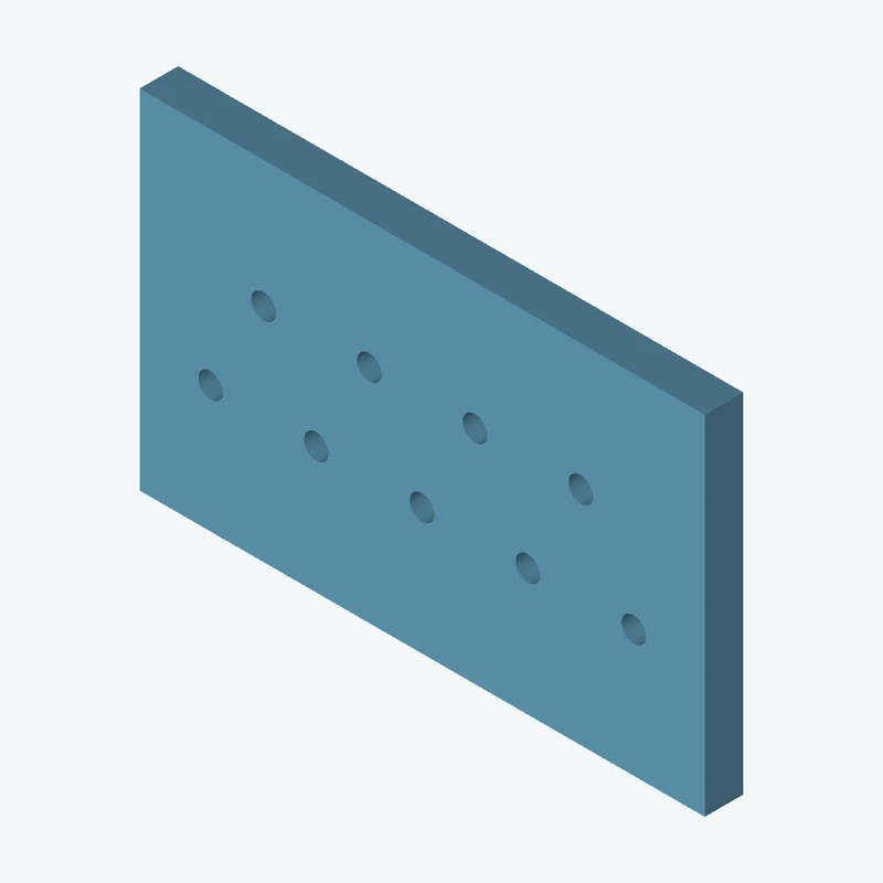 Rectangular body, 73.21 × 45.1 × 5 mm (W×D×H) — 2868